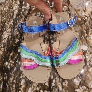 Mini Boden Shimmering Rainbow Sandals